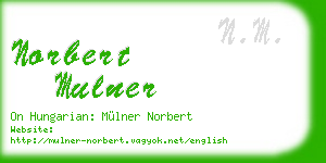norbert mulner business card